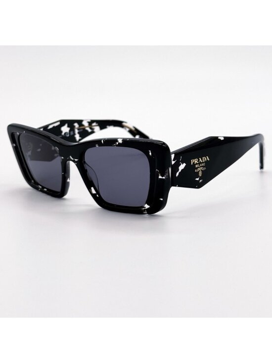 NEW PRADA SUNGLASSES PR08YS 15S5Z1 BLACK WHITE WOMEN EYEWEAR PR 08YS, SPR 08Y main image 6